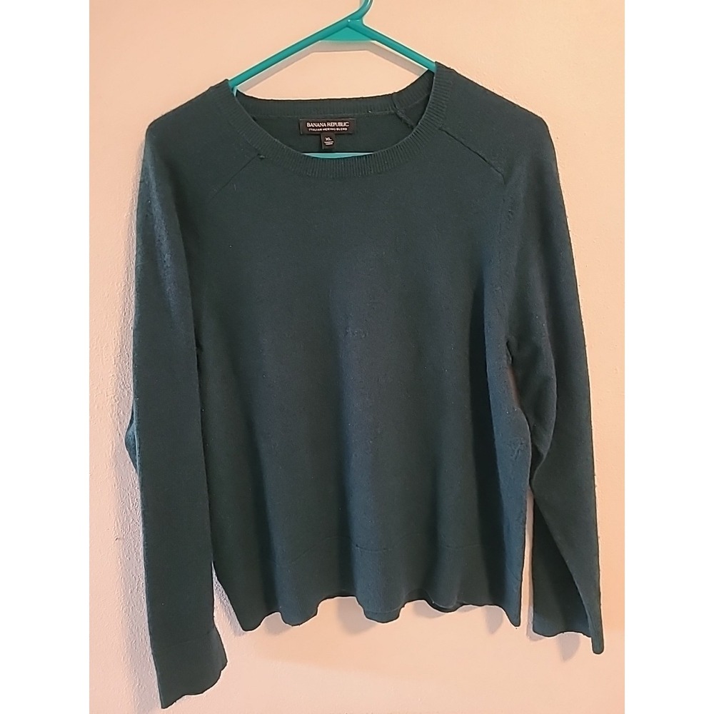 Banana Republic Dark Green Italian Merino Wool Blend‎ Sweater XL